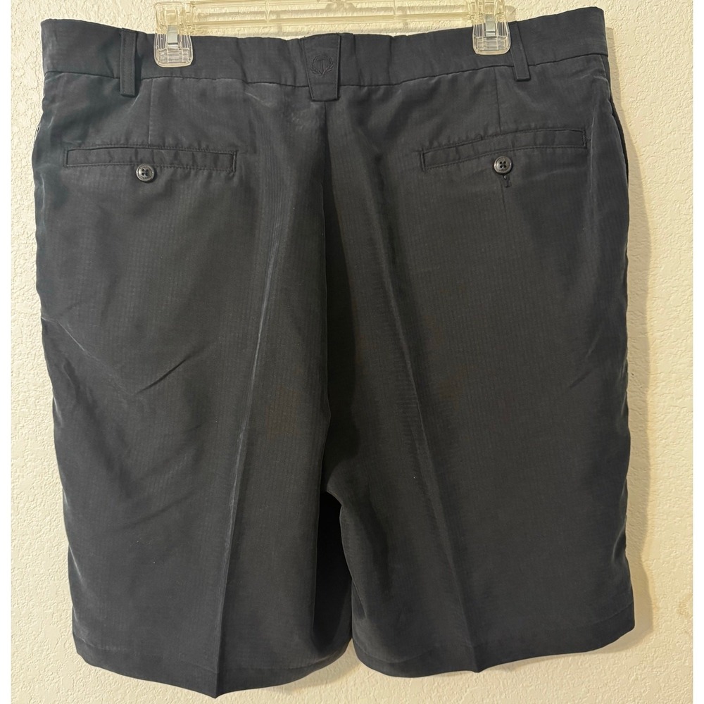 Turnbury Mens Pleated‎ Golf Shorts Size 40 Black Poly Rayon Blend Casual - Picture 2 of 7